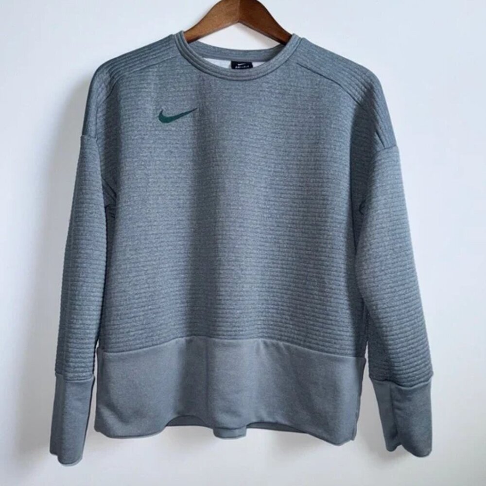 Nike Dri-Fit Baylor Bears Boxy Quilted Crewneck Sweatshirt Gray Women's Size S